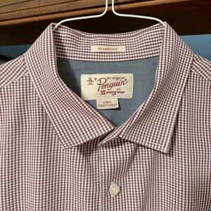ORIGINAL PENGUIN CLASSIC FIT LONG SLEEVE BUTTON DOWN LARGE